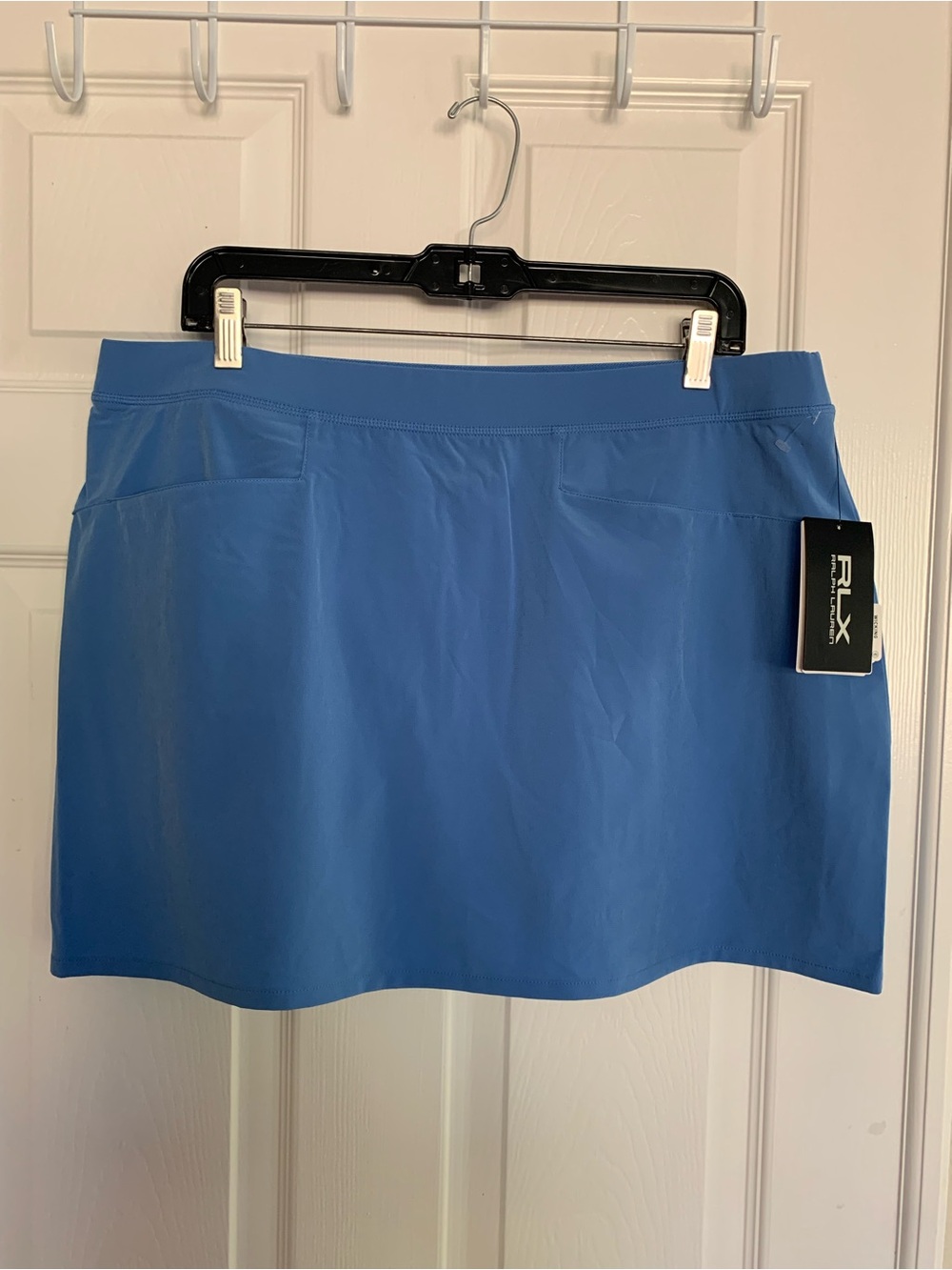 NWT Ralph Lauren Skort: Blue, Elastic Waist, Pockets, Pleated Back, XL